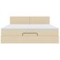 Preview: Ottoman-Bett mit Matratze Creme 160x200 cm Stoff