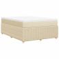 Preview: Boxspringbett mit Matratze Creme 140x190 cm Stoff