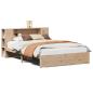 Preview: Massivholzbett mit Regal ohne Matratze 150x200 cm Kiefernholz