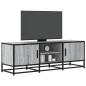 Preview: ARDEBO.de - TV-Schrank Grau Sonoma 120x35x41 cm Holzwerkstoff und Metall
