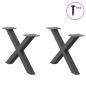 Preview: ARDEBO.de - Couchtischbeine X-Form 2 Stk. Anthrazit 50x(30-31) cm Stahl