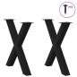 Preview: Esstischbeine X-Form 2 Stk. Schwarz 70x(72-73) cm Stahl
