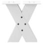 Preview: Couchtischbeine X-Form 2 Stk. Weiß 30x(30-31) cm Stahl