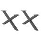 Preview: ARDEBO.de - Couchtischbeine X-Form 2 Stk. Anthrazit 70x(30-31) cm Stahl