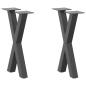 Preview: Couchtischbeine X-Form 2 Stk. Anthrazit 28x(42-43) cm Stahl