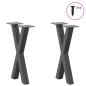 Preview: Couchtischbeine X-Form 2 Stk. Anthrazit 28x(42-43) cm Stahl