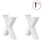 Preview: Couchtischbeine X-Form 2 Stk. Weiß 50x(42-43) cm Stahl