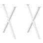 Preview: ARDEBO.de - Esstischbeine X-Form 2 Stk. Weiß 70x(72-73) cm Stahl