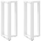 Preview: ARDEBO.de - Bartischbeine T-Form 2 Stk. Weiß 50x35x(91-92) cm Stahl