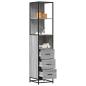 Preview: ARDEBO.de - Badschrank Grau Sonoma 35x37,5x166 cm Holzwerkstoff