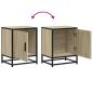 Preview: Nachttische 2 Stk. Sonoma-Eiche 40x31x50cm Holzwerkstoff Metall