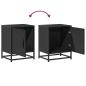 Preview: Nachttische 2 Stk. Schwarz 40x31x50 cm Holzwerkstoff und Metall