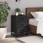 Preview: Nachttisch Schwarz 40x34,5x60 cm Holzwerkstoff und Metall