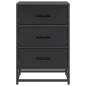 Preview: Nachttisch Schwarz 40x34,5x60 cm Holzwerkstoff und Metall