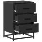 Preview: Nachttisch Schwarz 40x34,5x60 cm Holzwerkstoff und Metall