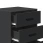 Preview: Nachttisch Schwarz 40x34,5x60 cm Holzwerkstoff und Metall