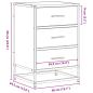 Preview: Nachttisch Schwarz 40x34,5x60 cm Holzwerkstoff und Metall