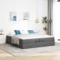 Preview: Ottoman-Bett mit Matratzen Dunkelgrau 200x200 cm Stoff