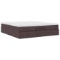 Preview: Ottoman-Bett mit Matratzen Dunkelbraun 200x200 cm Stoff