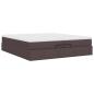 Preview: Ottoman-Bett mit Matratzen Dunkelbraun 200x200 cm Stoff