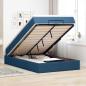 Preview: ARDEBO.de - Ottoman-Bett mit Matratze Blau 120x190 cm Stoff