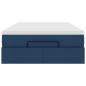 Preview: Ottoman-Bett mit Matratze Blau 120x190 cm Stoff