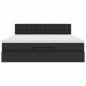 Preview: Ottoman-Bett mit Matratze Schwarz 160x200 cm Kunstleder