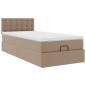 Preview: Ottoman-Bett mit Matratze Cappuccino-Braun 100x200cm Kunstleder