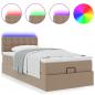 Preview: Ottoman-Bett mit Matratzen & LEDs 100x200cm Kunstleder