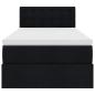Preview: Ottoman-Bett mit Matratze Schwarz 80x200 cm Stoff