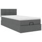 Preview: Ottoman-Bett mit Matratze Dunkelgrau 100x200 cm Stoff