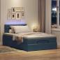 Preview: Ottoman-Bett mit Matratze Blau 120x190 cm Stoff