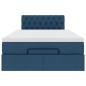 Preview: Ottoman-Bett mit Matratze Blau 120x190 cm Stoff