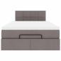 Preview: Ottoman-Bett mit Matratze Taupe 120x200 cm Stoff