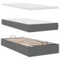 Preview: ARDEBO.de - Ottoman-Bett mit Matratze Dunkelgrau 80x200 cm Stoff