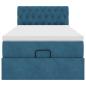 Preview: Ottoman-Bett mit Matratze Dunkelblau 90x190 cm Samt