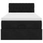 Preview: Ottoman-Bett mit Matratze Schwarz 90x200 cm Samt