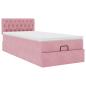 Preview: Ottoman-Bett mit Matratze Rosa 100x200 cm Samt