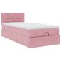Preview: Ottoman-Bett mit Matratze Rosa 100x200 cm Samt