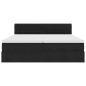 Preview: Ottoman-Bett mit Matratzen Schwarz 180x200 cm Samt