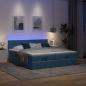 Preview: Ottoman-Bett mit Matratzen Dunkelblau 200x200 cm Samt