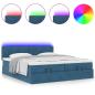 Preview: Ottoman-Bett mit Matratzen Dunkelblau 200x200 cm Samt