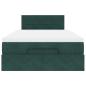 Preview: Ottoman-Bett mit Matratze Dunkelgrün 120x190 cm Samt
