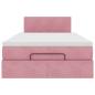 Preview: Ottoman-Bett mit Matratze Rosa 120x190 cm Samt