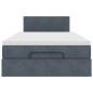 Preview: Ottoman-Bett mit Matratze Dunkelgrau 120x200 cm Samt