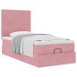 Preview: Ottoman-Bett mit Matratzen Rosa 90x200 cm Samt