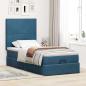 Preview: Ottoman-Bett mit Matratzen Dunkelblau 90x190 cm Samt