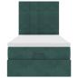 Preview: Ottoman-Bett mit Matratzen Dunkelgrün 90x190 cm Samt