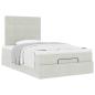 Preview: Ottoman-Bett mit Matratzen Hellgrau 120x200 cm Samt