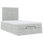 Preview: Ottoman-Bett mit Matratzen Hellgrau 120x200 cm Samt